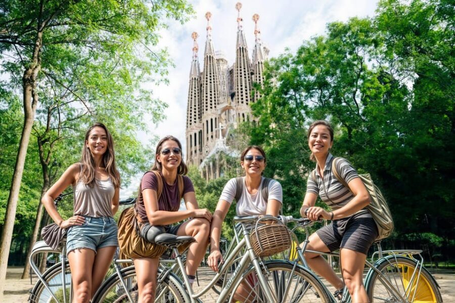 Barcelona: Private Bike/eBike Tour & Sagrada Familia Tickets - Casa de les Punxes to Casa Amatller: Catalan Art Nouveau in Quick, Useful Stops