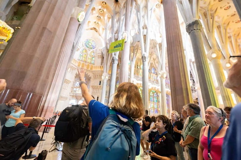 Barcelona: Sagrada Familia Tour with Skip-the-Line Access - Stop: the moment you enter (heavy doors, carved vines, then the columns)